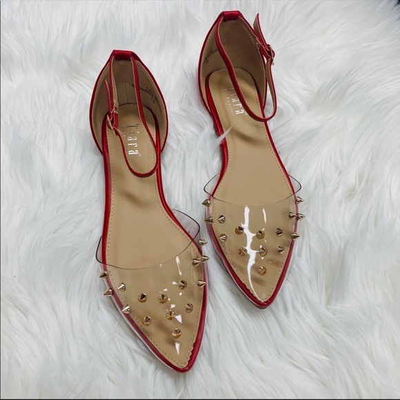 Shoes - Clear red flats